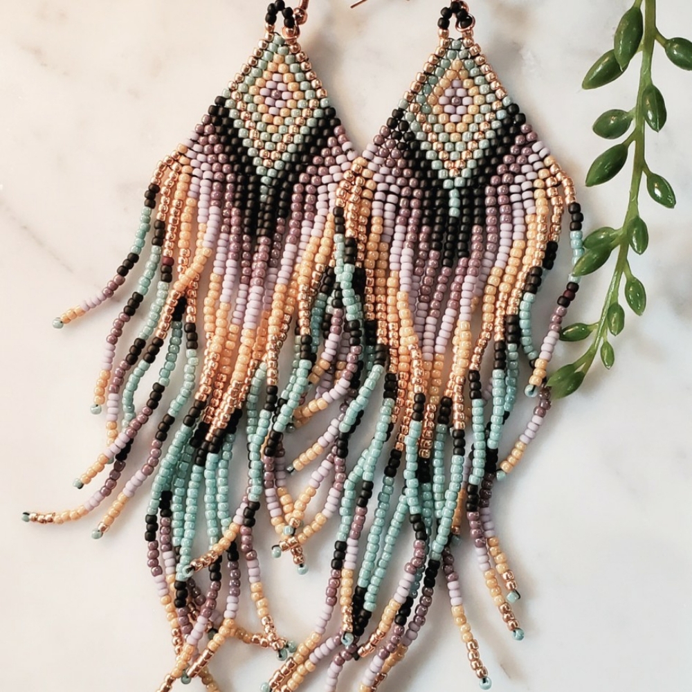 Boho beaded earrings